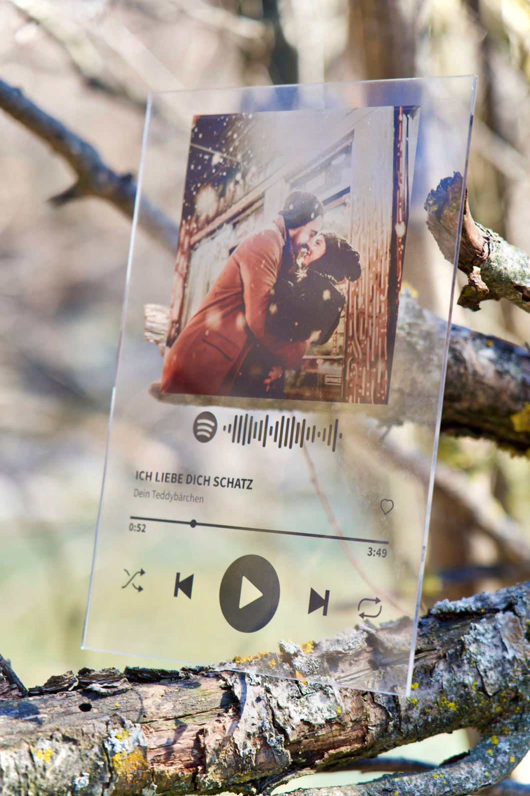 Spotify Album Glas Cover Bild erstellen Geschenk Playlist Schweiz Freund Freundin Weihnachten Valentinstag Paar